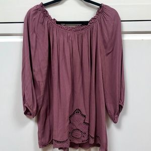 "Bobeau" Purple Shake Blouse